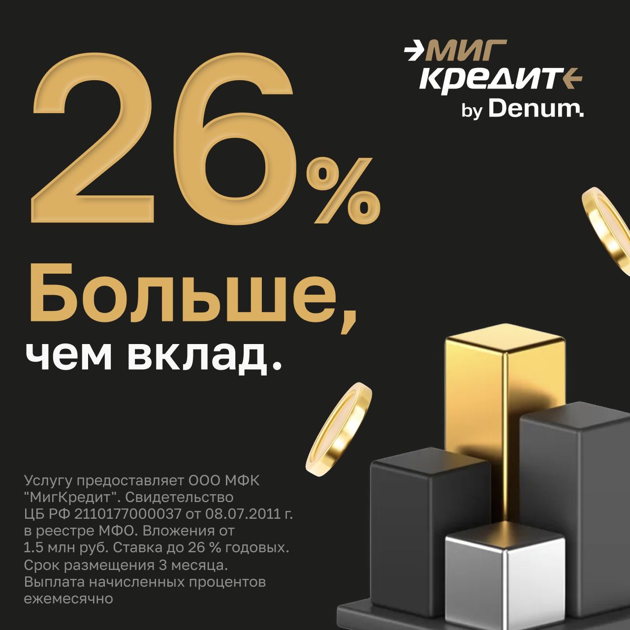 Новое предложение по вкладу от МигКредит